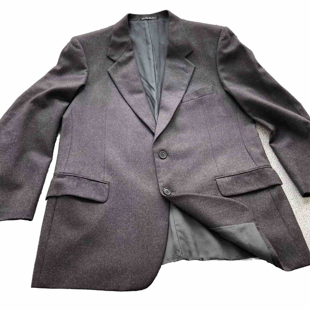 Tollegno 1900 100% Pure New Wool Lana Gatto Blazer Sport Jacket Black 44S* Italy